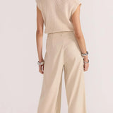 STAPLE THE LABEL - Hayden Wide Leg Pants - Beige