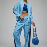 ARAMINTA JAMES - Libby Cotton Stripe Shirt - Sky Blue Stripe