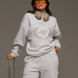 ARAMINTA JAMES - AJ Crest Turtleneck Sweatshirt - Grey Marle