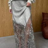 CHARLI - Solene Lace Skirt - Taupe