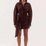 SOVERE / - Marlowe Shirt Dress - Espresso