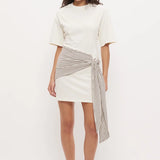 MON RENN - Elki Mini Dress - Cream Stripe