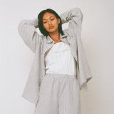 COMMONPLACE ESSENTIALS - Beech Cottage Shirt - Black / White Stripe
