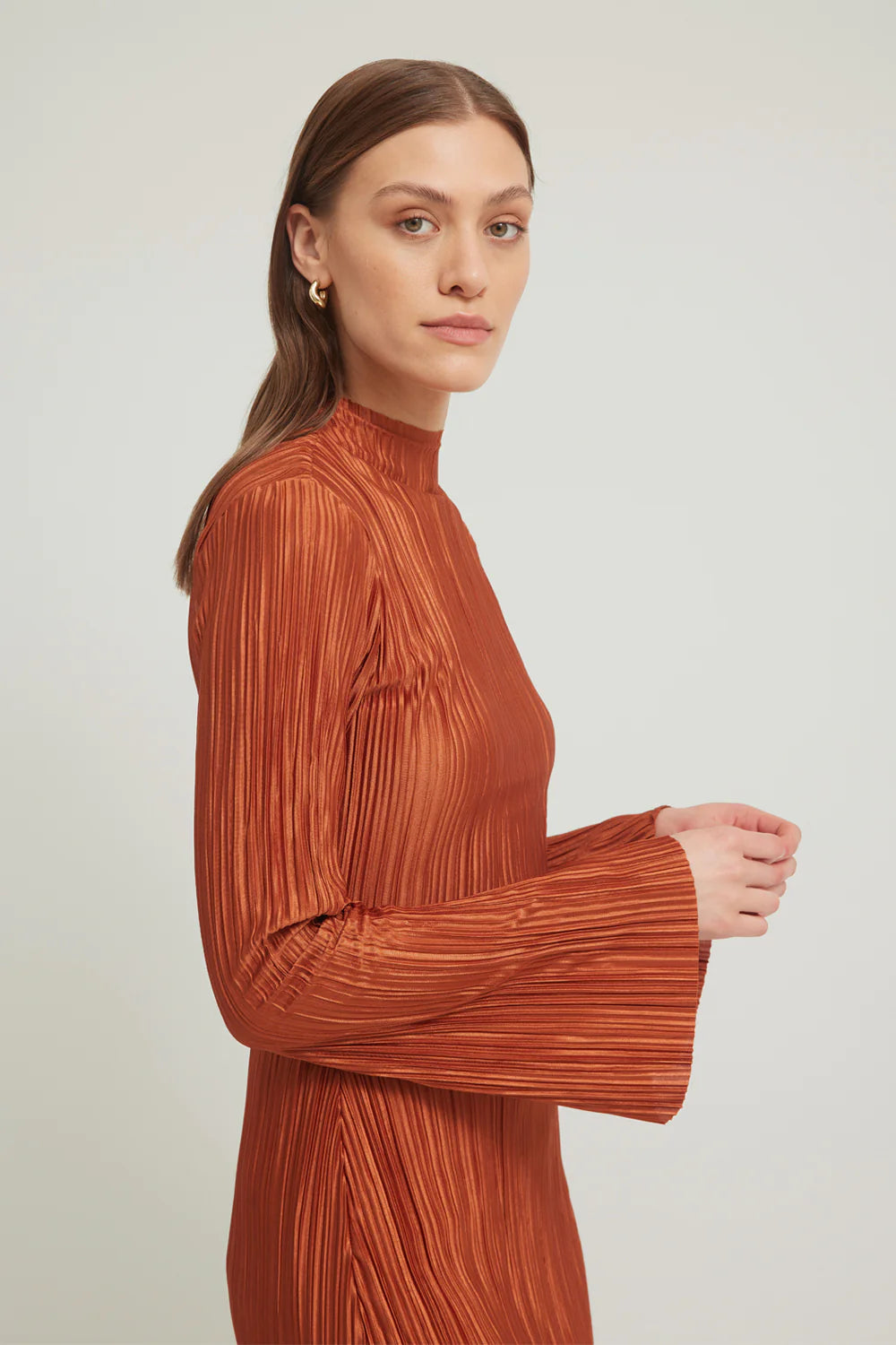 Tojha - Chante Midi Dress - Rust