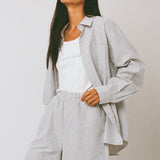 COMMONPLACE ESSENTIALS - Beech Cottage Shirt - Black / White Stripe