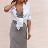 CHARLI - Solange Slip Dress - Mid Grey
