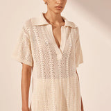 SHONA JOY - Arlo Relaxed Polo Top - Ivory