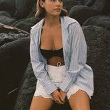 COMMONPLACE ESSENTIALS - Good Days Shirt - Blue /White Stripe