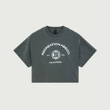 P.E NATION - Throwback Boxy SS Tee - Washed Gunmetal