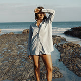 COMMONPLACE ESSENTIALS - Good Days Shirt - Blue /White Stripe