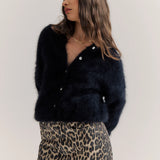 WORLD OF NOMADS - Frankie Crew Neck Cardigan - Black
