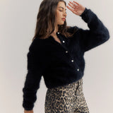 WORLD OF NOMADS - Frankie Crew Neck Cardigan - Black