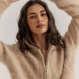 WORLD OF NOMADS - Felix Zip Cardigan - Latte