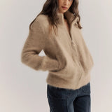 WORLD OF NOMADS - Felix Zip Cardigan - Latte