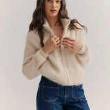 WORLD OF NOMADS - Felix Zip Cardigan - Oatmeal
