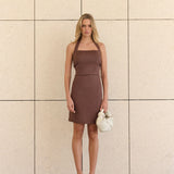 ESMAEE - Marseille Halter Dress - Espresso