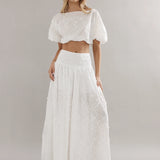 CAITLIN CRISP - Coastline Crop Top - White