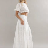 CAITLIN CRISP - Coastline Crop Top - White