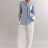CAITLIN CRISP - Varsity Shirt - Denim Stripe