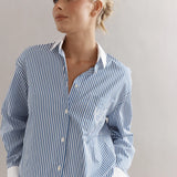 CAITLIN CRISP - Varsity Shirt - Denim Stripe