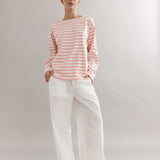 CAITLIN CRISP - Marina Boat Neck - Pink Stripe