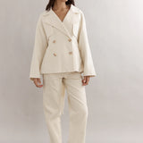 CAITLIN CRISP - Teddy Cropped Trench - Ivory