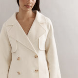 CAITLIN CRISP - Teddy Cropped Trench - Ivory