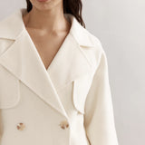 CAITLIN CRISP - Teddy Cropped Trench - Ivory