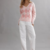 CAILTIN CRISP - Argyle Jumper - Marshmello