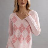 CAILTIN CRISP - Argyle Jumper - Marshmello