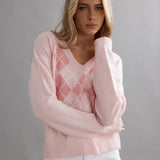 CAILTIN CRISP - Argyle Jumper - Marshmello