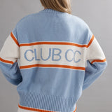 CAITLIN CRISP - Club CC Stripe Jumper - Tangerine Stripe