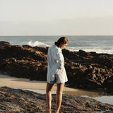 COMMONPLACE ESSENTIALS - Good Days Boxer Short - Blue / White Stripe