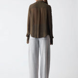 ESMAEE - Even Georgette Shirt - Dark Olive