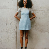 ROWIE - Gwen Silk Mini Dress - Baby Blue