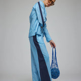ARAMINTA JAMES - Libby Cotton Stripe Shirt - Sky Blue Stripe