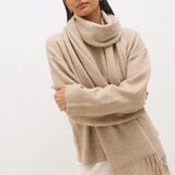 MON RENN - Scarf Knit Jumper - Natural
