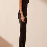 SHONA JOY - Flared Bias Cut Pant - Black