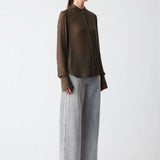 ESMAEE - Even Georgette Shirt - Dark Olive