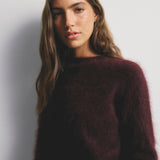 WORLD OF NOMADS - Adele Crew Neck Knit - Aubergine