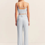 SHONA JOY - Simmons Double Waistband Pant - Glacial Blue
