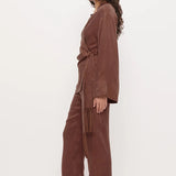 MON RENN - Imprint Kimono Top - Nutmeg