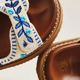 DE SIENA - Norren Beaded Fussbett - Off White Blue