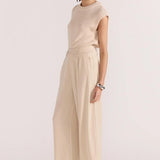 STAPLE THE LABEL - Hayden Wide Leg Pants - Beige