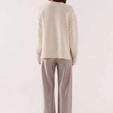 SOVERE / - Lane Plunge Sweater - Cream