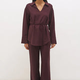 MON RENN - Elira Scarf Pant - Bitter Chocolate