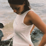 COMMONPLACE ESSENTIALS - Riviera Pointelle Tank - Cream