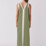 ESMAEE - Monochrome Midi Dress - Sage / Cream
