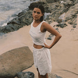 COMMONPLACE ESSENTIALS - Riviera Pointelle Tank - Cream
