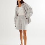 COMMONPLACE ESSENTIALS - Beech Cottage Shirt - Black / White Stripe